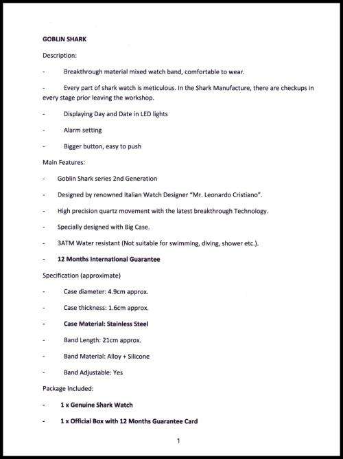 * GOBLIN SHARK** - Men Dual Time Quartz Wrist Watch