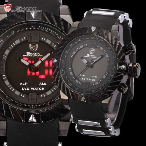 * GOBLIN SHARK** - Men Dual Time Quartz Wrist Watch