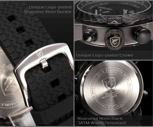 * GOBLIN SHARK** - Men Dual Time Quartz Wrist Watch