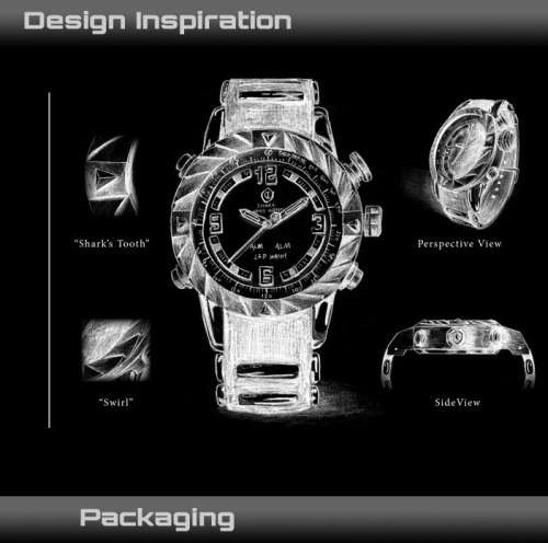 * GOBLIN SHARK** - Men Dual Time Quartz Wrist Watch