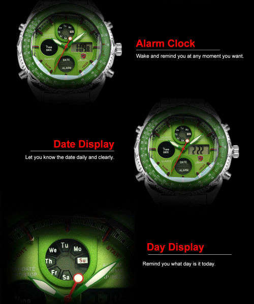 $45.00* Official SHARK Green New Quartz Army Mens Sport Wrist Watch*