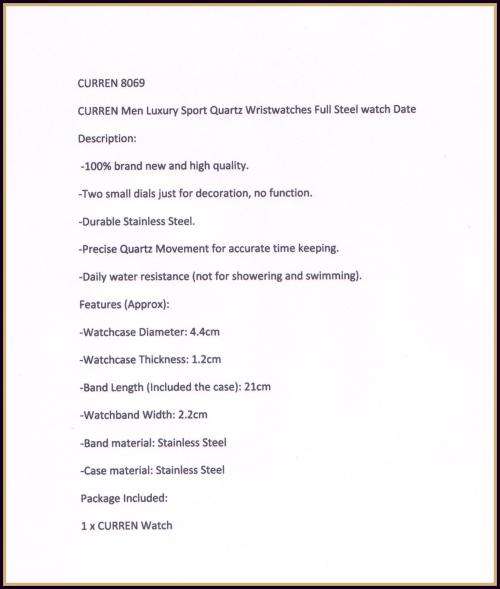 ***Elegant Curren 8069 HEAVY ALL STEEL MEN  QUALITY WATCH*BLACK*