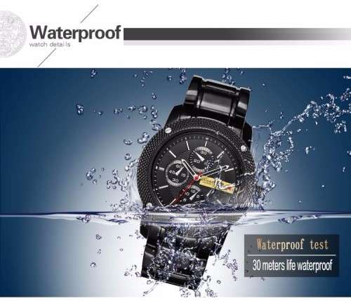 ***Elegant Curren 8069 HEAVY ALL STEEL MEN  QUALITY WATCH*BLACK*