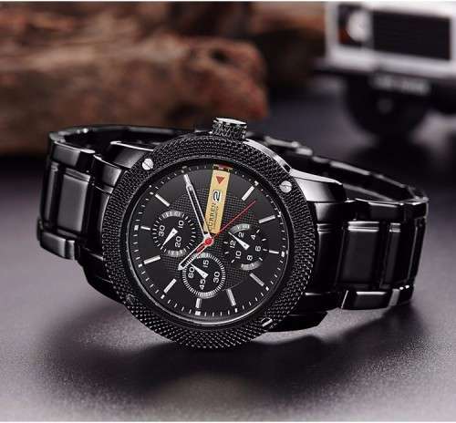 ***Elegant Curren 8069 HEAVY ALL STEEL MEN  QUALITY WATCH*BLACK*