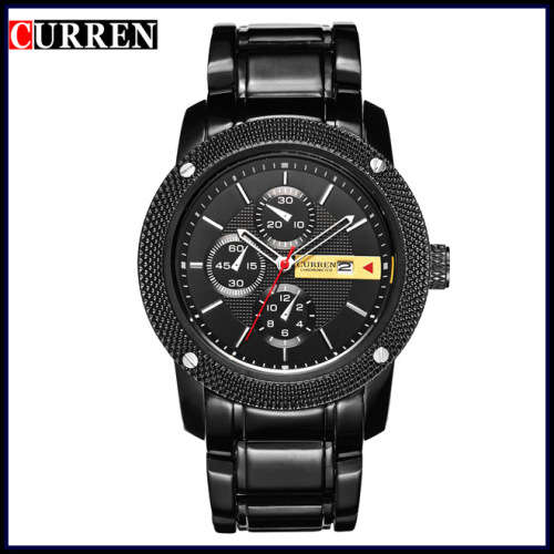 ***Elegant Curren 8069 HEAVY ALL STEEL MEN  QUALITY WATCH*BLACK*