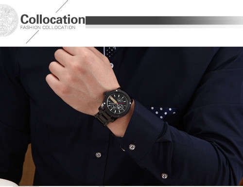 ***Elegant Curren 8069 HEAVY ALL STEEL MEN  QUALITY WATCH*BLACK*