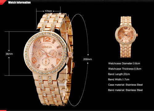 --********LADIES GENEVA FULL BLING DESIGNER STYLE  STAINLESS STEEL QUARTZ WATCH**