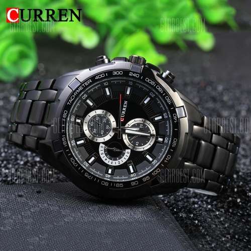 ** CLASSIC -ALL-Steel-Black Curren 8023 -Mens--Analog-Quartz-Watch