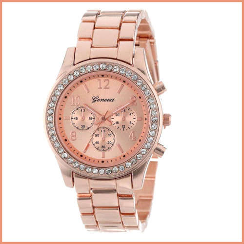 -***LADIES GENEVA BLING DESIGNER STYLE  STAINLESS STEEL QUARTZ WATCH**