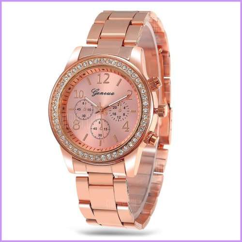 -***LADIES GENEVA BLING DESIGNER STYLE  STAINLESS STEEL QUARTZ WATCH**