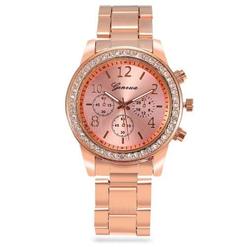 -***LADIES GENEVA BLING DESIGNER STYLE  STAINLESS STEEL QUARTZ WATCH**
