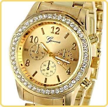 --********LADIES GENEVA BLING DESIGNER STYLE  STAINLESS STEEL QUARTZ WATCH**