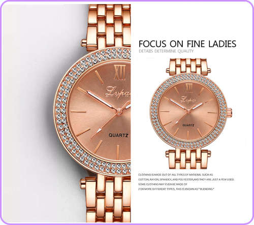 --***LADIES **ELEGANT,BEAUTIFUL CRYSTAL EMBEDDED **BLACK QUARTZ WATCH**