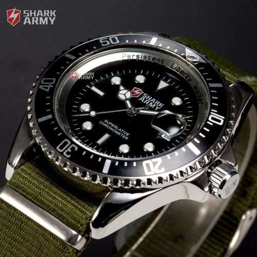 * SHARK ARMY-Luxury Men Date  Quartz Military Sport Wrist Watch** From: United St