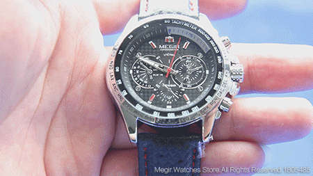 * Megir Brand~M1010~  *Analog* Dial Leather Strap Military Watches ~2 OPTIONS