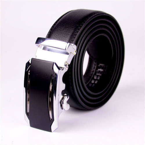 ** Men **Silver & Black Buckle** leather collection  automatic Buckle  Fashion Waist Belt   *