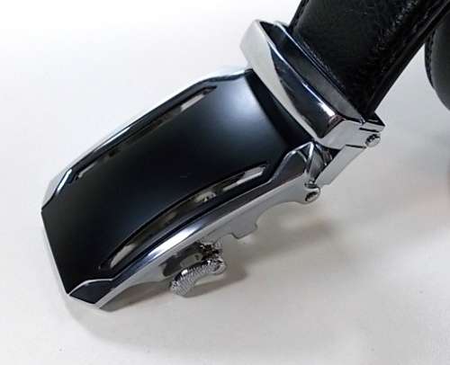 ** Men **Silver & Black Buckle** leather collection  automatic Buckle  Fashion Waist Belt   *