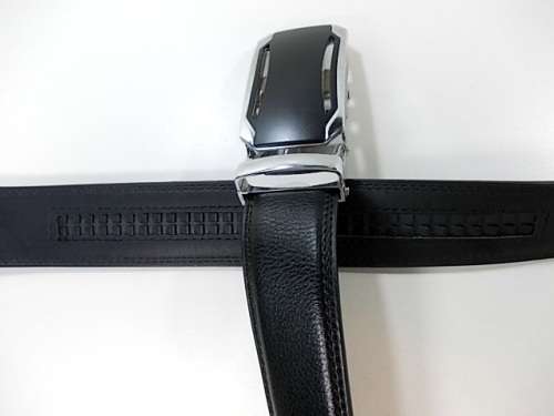 ** Men **Silver & Black Buckle** leather collection  automatic Buckle  Fashion Waist Belt   *