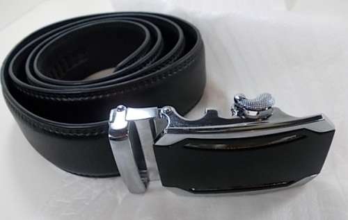 ** Men **Silver & Black Buckle** leather collection  automatic Buckle  Fashion Waist Belt   *