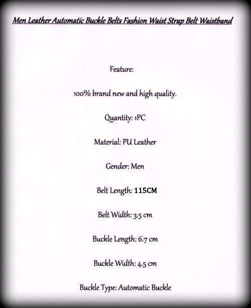 ** Men **Curewe Kerien** leather collection  automatic Buckle  Fashion Waist Belt   *
