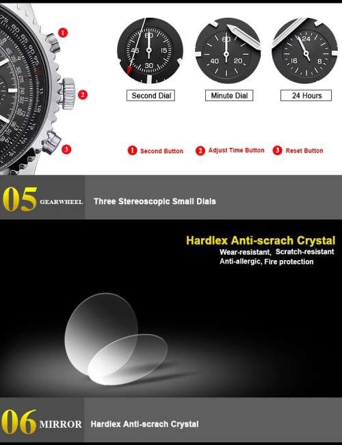 * Megir Brand Top Watch** All Black Steel  Luxury Men* 6 Hands * Quartz Wristwatch CHRONOGRAPH