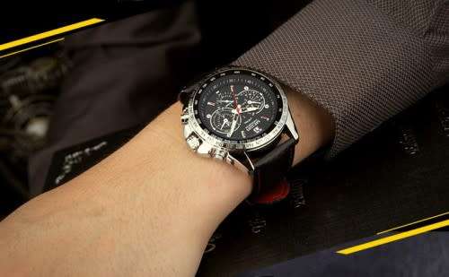 FREE SHIPPING* Megir Brand~M1010~ Black *Analog* Dial Leather Strap Military Watches ~