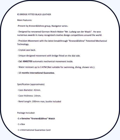 *KS White Automatic Mechanical Mens Black Leather Bridge Fitted Wrist Watch+Box*