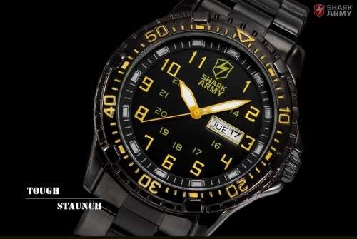 *** SHARK ARMY*ARIES SERIES* Brand Top ALL STEEL Date Day Men Analog Wrist Sport Watch*
