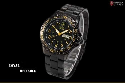 *** SHARK ARMY*ARIES SERIES* Brand Top ALL STEEL Date Day Men Analog Wrist Sport Watch*