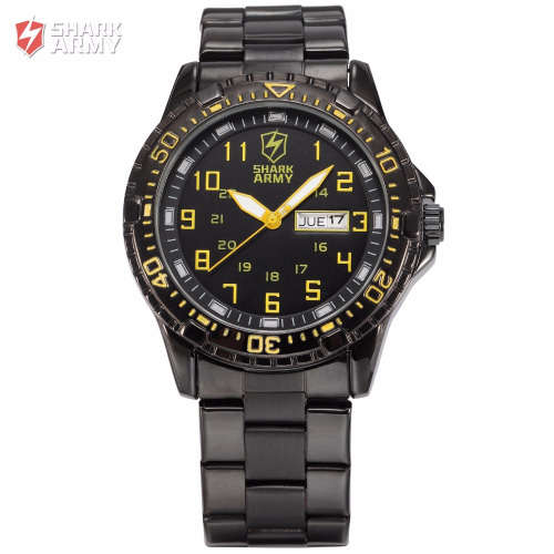 *** SHARK ARMY*ARIES SERIES* Brand Top ALL STEEL Date Day Men Analog Wrist Sport Watch*