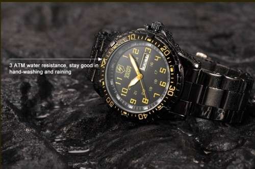 *** SHARK ARMY*ARIES SERIES* Brand Top ALL STEEL Date Day Men Analog Wrist Sport Watch*