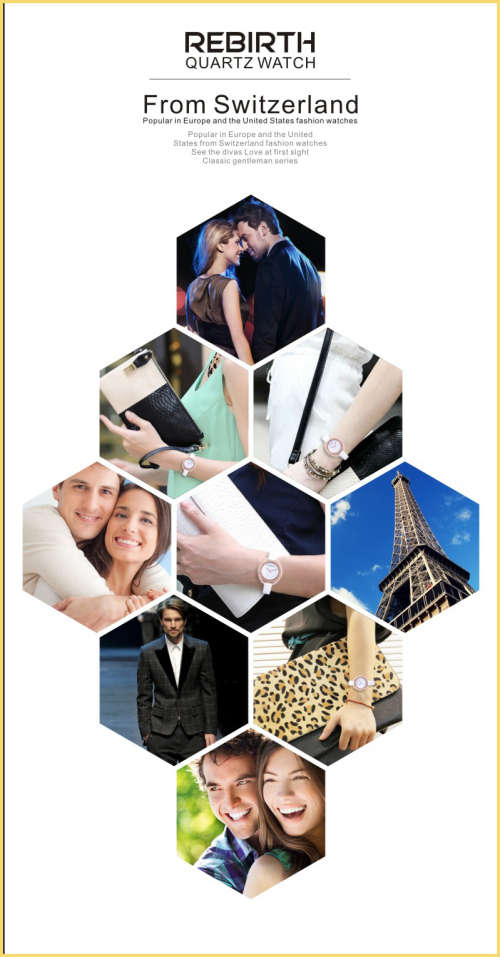 *REBIRTH BRAND RE049*  Modern Women Swiss Quality  Quartz Watch with Leather Strap