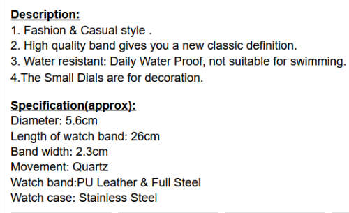 Oulm Brand**Massive DiaL Military Dual Movt Men Quartz Watch with Stainless Steel Band  - Black