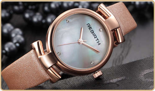 *REBIRTH BRAND RE049*  Modern Women Swiss Quality  Quartz Watch with Leather Strap