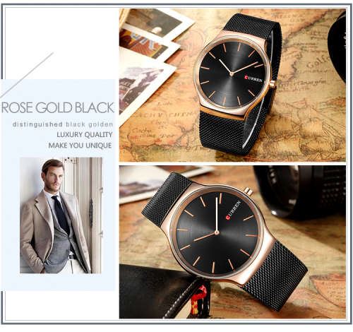 ** CLASSIC -Titanium Emperor by CURREN® ROSE GOLD & BLACK