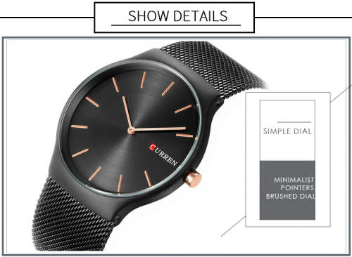 ** CLASSIC -Titanium Emperor by CURREN® ROSE GOLD & BLACK