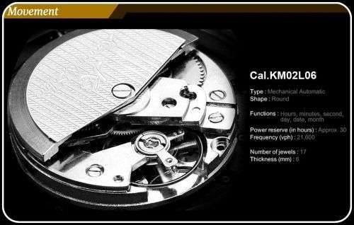 *KS White Automatic Mechanical Mens *17 Jewels* 6 Hands**All Steel Silver Wrist Watch+Box*