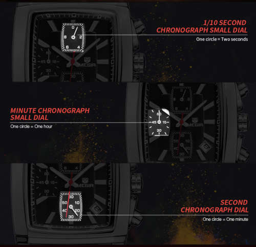 *Megir 2028 - Chronograph Watch * 6 HANDS*  Genuine Leather Strap * Black*