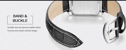 *Megir 2028 - Chronograph Watch * 6 HANDS*  Genuine Leather Strap * Black*