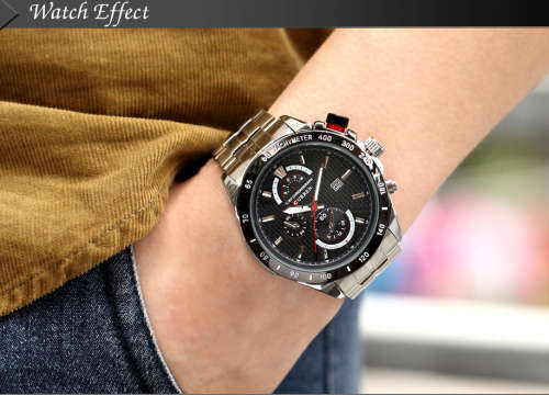 ** ALL STEEL 8148 **  by CURREN®  SILVER & BLACK