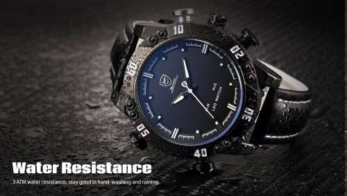 * SHARK Brand Top Kitefin  LED Digital  Date Day Leather Watch*