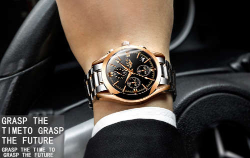 ** CLASSIC -  Relogio Masculion LIGE 9839 Top Luxury All Steel *6 Hands* Chronograph Watch Men