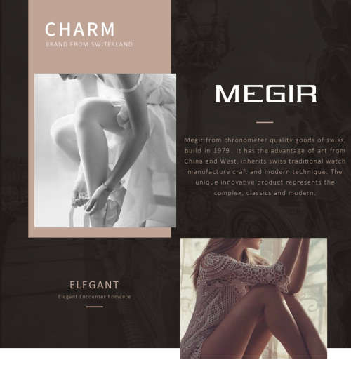 Megir 2011L  - Ladies  Chronograph Watch * 6 HANDS* ROSE GOLD