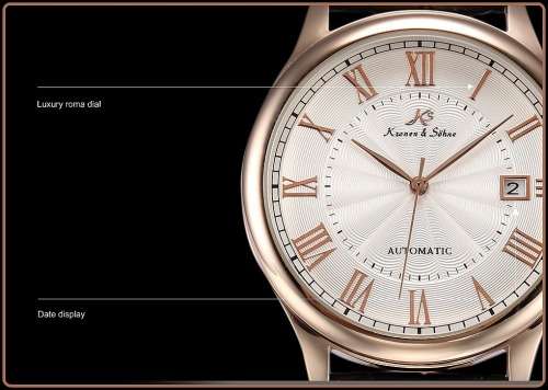 *KS Imperial* White Dial Gold Case Automatic Mechanical Mens ** Wrist Watch+Box*