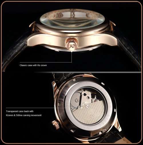 *KS Imperial* White Dial Gold Case Automatic Mechanical Mens ** Wrist Watch+Box*