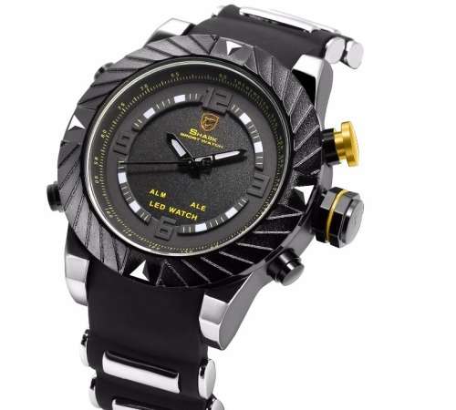 *$70* GOBLIN SHARK** - Men Dual Time Quartz Wrist Watch~ Real Musculine & Big**