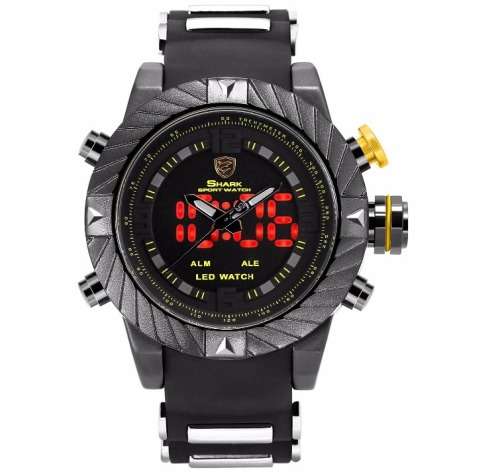 *$70* GOBLIN SHARK** - Men Dual Time Quartz Wrist Watch~ Real Musculine & Big**