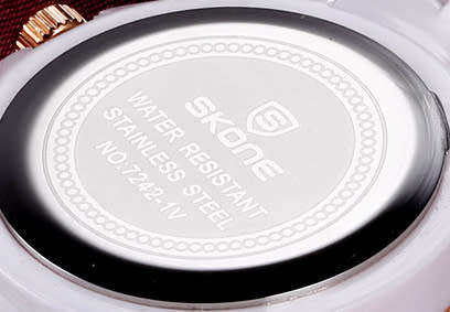 **SKONE BRAND 5003* BIG DIAL* Crystal Splendor Quartz Watch with Ceramic Band* *