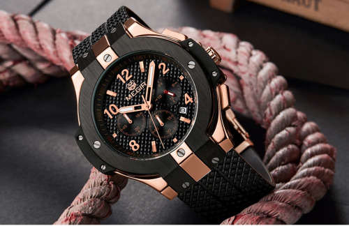 *** Megir (2050)  Brand** Top Watch* New Style  Big Luxury Men Quartz Watch CHRONOGRAPH * 6 HANDS *