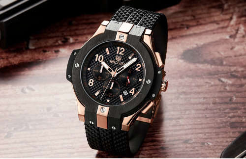 *** Megir (2050)  Brand** Top Watch* New Style  Big Luxury Men Quartz Watch CHRONOGRAPH * 6 HANDS *